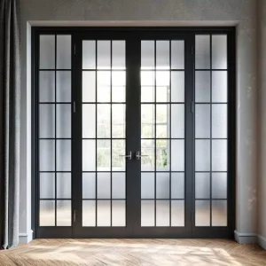 Modern Customized Aluminum French Doors for Balcony, Apartment Front Entry, and Patio, Double Swing