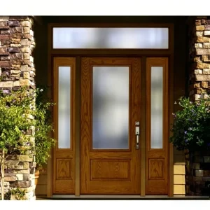 Modern Customized Interior Wood Swing Door with Glass Design for Hotels