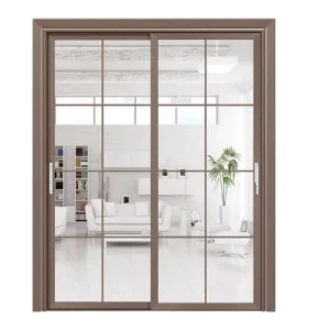 Modern Design Aluminum Alloy Double Glazing Tempered Glass Sliding Door Sound Insulation Interior Use Kitchen Warranty