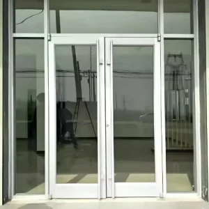 Modern Design Aluminum Double Swing Door Commercial Exterior Door for Commercial Buildings With Hurricane Impact Resistance