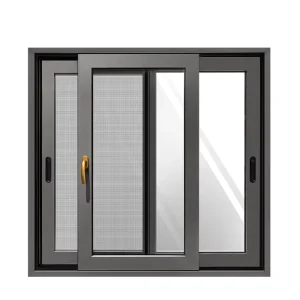 Modern Design Aluminum Sliding Door Windows Horizontal Roller Blind Heat Insulation Energy Star Qualified Aluminum Alloy Frame