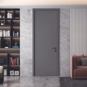 Modern Design Custom PVC Lacquer Wood Veneer Interior Door Waterproof Finished Surface Factory Price Living Room