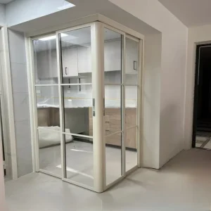 Modern Design Customizable Ultra narrow Frame with Corner PT PD Door Integrated Swing and Sliding for Study and Kitchen