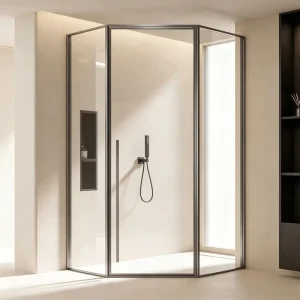 Modern Design Sliding Glass Shower Door Aluminum Frame Hotel Bathroom Enclosure