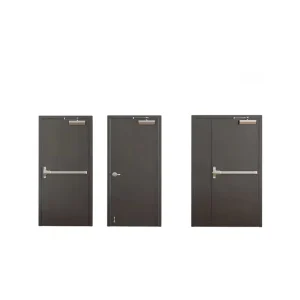 Modern Design Steel Fire Rated Single-Leaf Fireproof Doors for Interior Workshop Use with Finished Surface