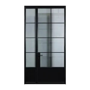 Modern Design Ultra Thin Smart Glass Aluminium Swing Door with Extremely Narrow Frame for Hotel French Entry