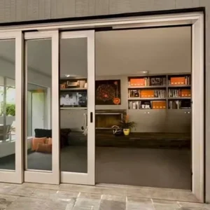 Modern Designed Aluminium Double Glass Lift And Sliding Entry Door Factory High Energy Efficient Windproof Feature