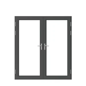 Modern Double Glass Casement Front Entrance Aluminum Swing Door for Office Home Bathroom