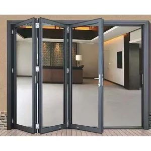 Modern Double-Glazed Soundproof Aluminum Folding Door with Thermal Break Design for Exterior Use