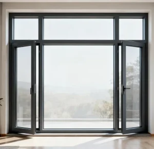 Modern Double-Opening Swing Door with Magnetic Screen, Aluminum Alloy and Glass Construction, Insulation, for Villa Home Use
