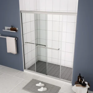 Modern Double Sliding Shower Door Aluminum Frame