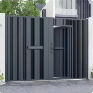 Modern Double Swing Aluminum Alloy Main Gate Security Entrance Door with Thermal Insulation Custom Size