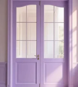 Modern Double-Swing Glass Wood Interior Door with Sound Insulation for Bedroom or Apartment
