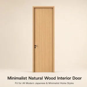 Modern Eco-Friendly Solid Wood Composite Waterproof Interior Door Set Customized Size Paint-Free
