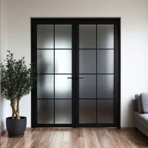Modern Energy-Efficient Double-Tempered Glass Aluminum Thermal Break Swing Door