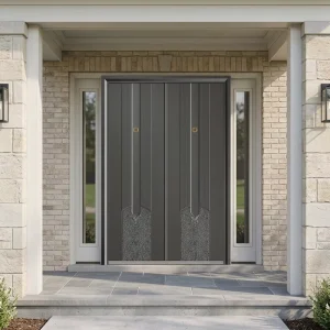 Modern Explosion-Proof Narrow-Frame Entrance Door with Increased Height and Width for Hotels and Villas