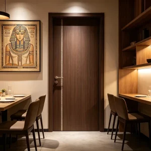 Modern Exterior Solid Elm Wood Door with Sound Insulation for Hotels and American-Style Villas