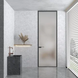 Modern Fashion Glass Swing Door Aluminum Alloy Frame French Casement Window Separate Indoors Metal Door Interior French Casement