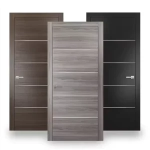Modern Finished HDF/MDF/WPC/PVC Interior Bedroom Door with Lock and Handle for Bathroom and Apartment