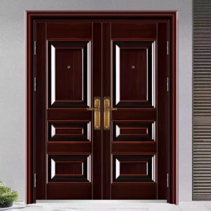 Modern Finished Swing Double Steel Entry Door Custom Exterior Front Door for Villa Office Building