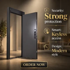 Modern Fireproof Steel Security Door for Schools, Exterior and Interior Use