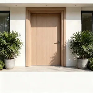 Modern Flat Panel Wooden Doors for Hotels Barns and Garages Exterior Use Sound Insulation Water-Resistant Wood Board
