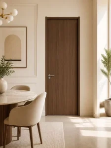 Modern Flush Interior Door with Custom Color, Size, and Wood Veneer Finish for Bedroom, House, Apartment, and Hotel
