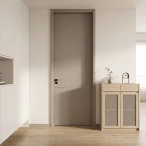 Modern Flush Painted Lacquered Wooden Door with Soundproof Feature for Bedroom and Kitchen in Contemporary Interior