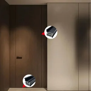 Modern Flush-Panel Aluminum Bathroom Interior Hidden Door with Concealed Frame, Waterproof Hotel Profile