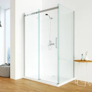 Modern Frameless 8mm Thick Tempered Glass Bathroom Sliding Shower Door