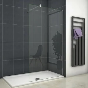 Modern Frameless Fixed Glass Shower Screen in White Bathroom Shower Door Walk in Shower Door