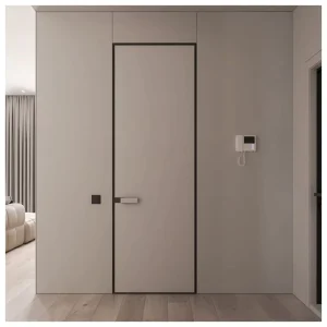 Modern Frameless Interior Wood Hidden Door with Customized Design