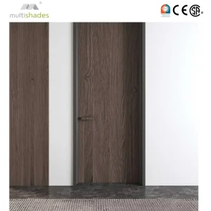 Modern Frameless Solid Wood Interior Door with Concealed Lock Mechanism for Bathroom and Hotel Use