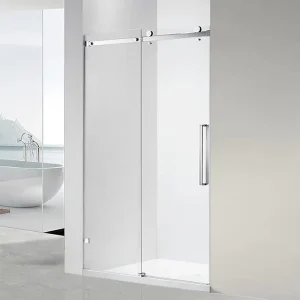 Modern Frameless Tempered Glass Shower Enclosure Apartment Bathroom Screen Cubicle Partition Sliding Door