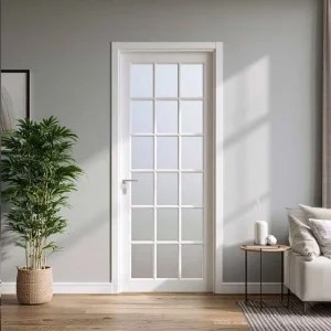 Modern French Style Waterproof Tempered Glass Aluminum Frame Soundproof Swing Door for Villa or Residential Use