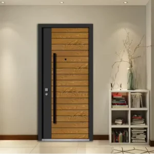 Modern Galvanized Steel Armored Security Door with Well-Sealed Design for Apartment Front Entry Interior/Exterior Use