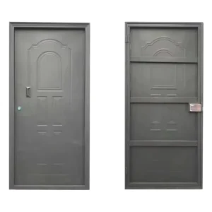Modern Galvanized Steel Iron Gate and Door, Powder-Coated Security Entrance