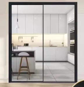 Modern Grey Glass Soundproof Sliding Door Aluminum Alloy Finished Surface For Home Interior Bedroom Or Commercial Design