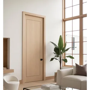 Modern Home Office Prehung Light Oak Interior Door