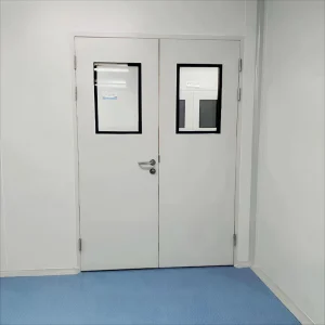 Modern Hospital Cleanroom Entry Swing Door GMP Hygiene 304 Stainless Steel Windproof Negative Pressure Door