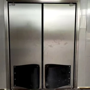Modern Hospital Double Swing Door, 35 mm Flush Bolt, Stainless Steel
