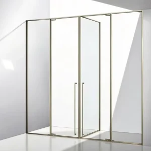 Modern Hotel Project Shower Swing Door with Frame Tempered Glass Stainless Steel Waterproof Seal Easy Clean for Kitchen Bedroom