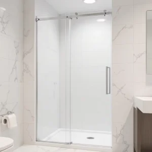 Modern Hotel Villa Apartment Stainless Steel Sliding Door Bathroom Tempered Glass Frameless Waterproof Shower Room Screen