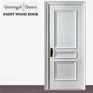 Modern Hotel White Composite Wooden Interior Door Finished Surface Solid Wood Construction for Apartment Bedroom