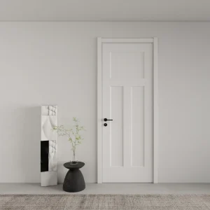 Modern Hotel Wooden Flush Slab Interior Door, White Primed Solid Wood
