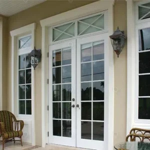 Modern House Villa Main Entrance Wood Glass Door with Sidelite Design Pivot Wooden Door
