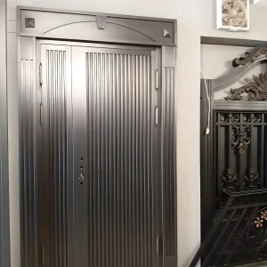 Modern Impact-Resistant Stainless Steel Security Door for Residential, Commercial, and Outdoor Use