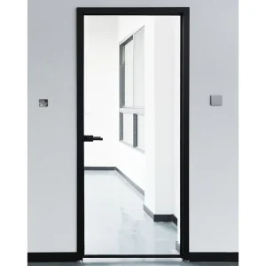 Modern Indoor Aluminium Narrow Casement Swing Glass Door Internal Glass Wall Divider Metal-Framed French Doors