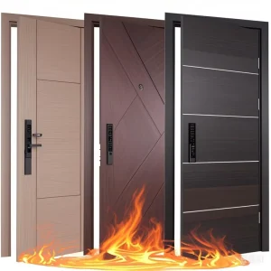 Modern Inner Wood Fire-Rated Interior Door for Apartments, Houses, and Inn Rooms