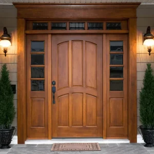 Modern Insulated Solid Wood Oak Entrance Door with Weather-Tight Seal